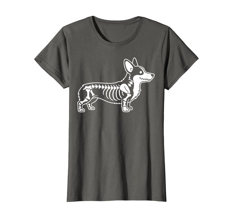Halloween Corgi Skeleton Spooky Costume Corgi Skeleton Halloween T-Shirt - Asphalt Grey