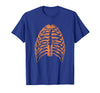 Orange Halloween Rib Cage Ribcage T-Shirt - Royal Blue