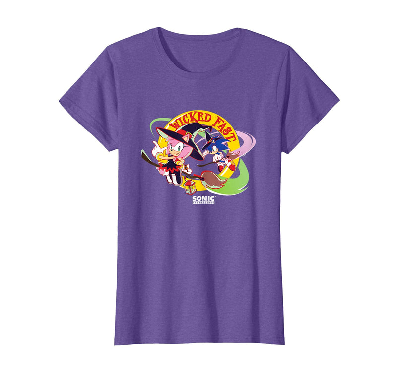 Sonic The Hedgehog Halloween Wicked Fast Witch Costumes T-Shirt - Purple Heather