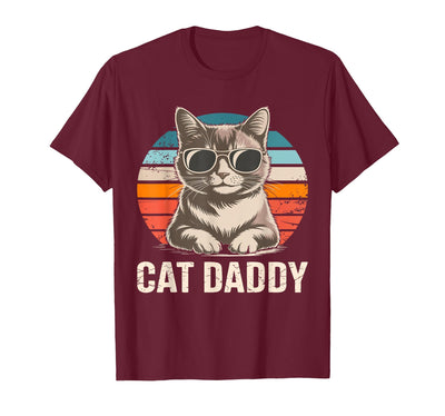Cat Daddy Tops Cat Daddy Shirt Men Cat Lover Dad Fathers Day T-Shirt