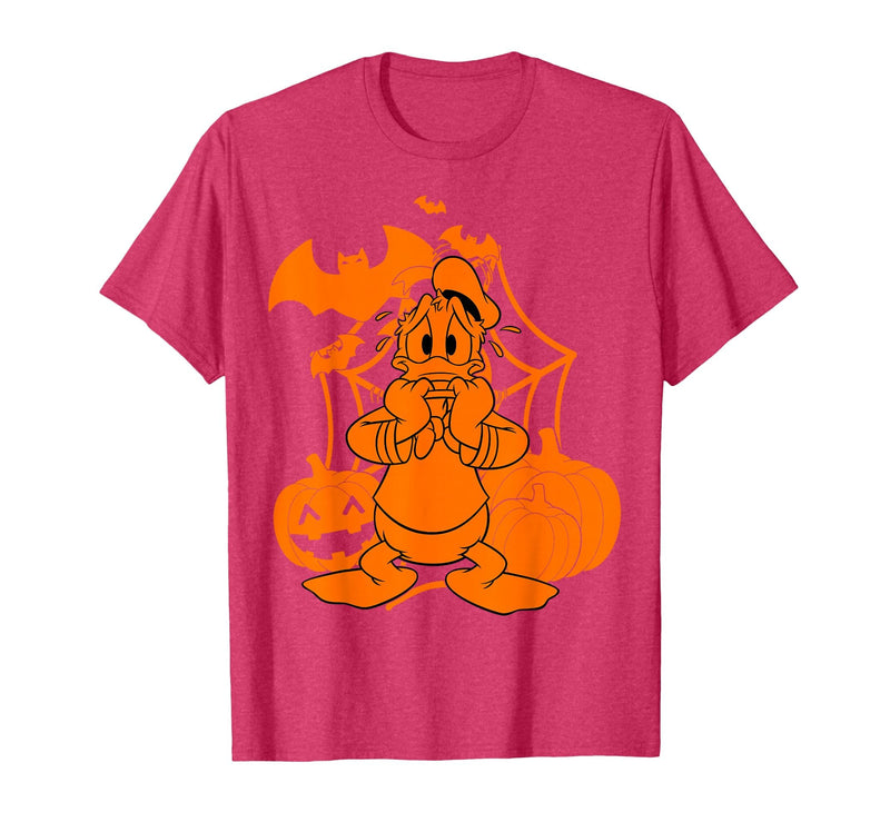 Disney Mickey & Friends Halloween Donald Duck Pumpkins T-Shirt - Red Heather