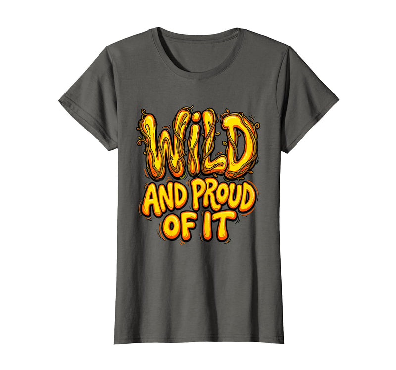 Mademark Wild and Proud of It Monkey Graphic Design T-Shirt - Women - Asphalt Grey