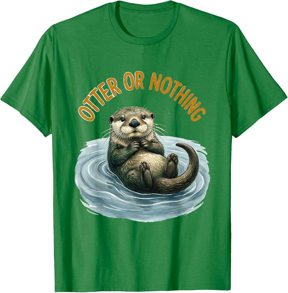 Men's Otter Or Nothing Funny Otter Lover Nature Humor Gift T-Shirt - Kelly Green