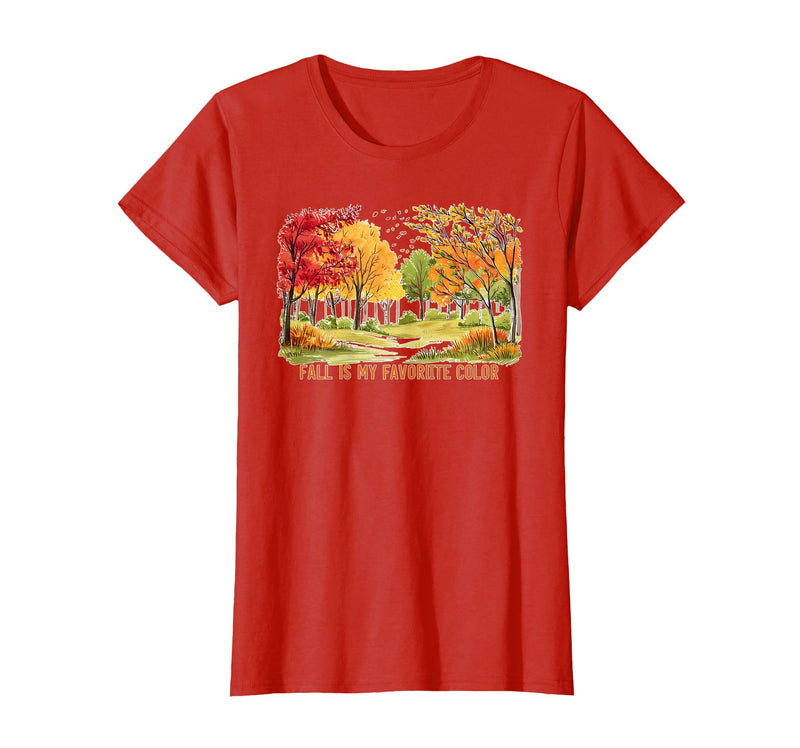 Halloween spooky fall autumn shirts Fall is My Favorite Color Season Leaves Halloween Fun T-Shirt - Red