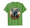 Mademark Baby Elephant Splashing in Muddy Puddle T-Shirt - Men - Grass Green