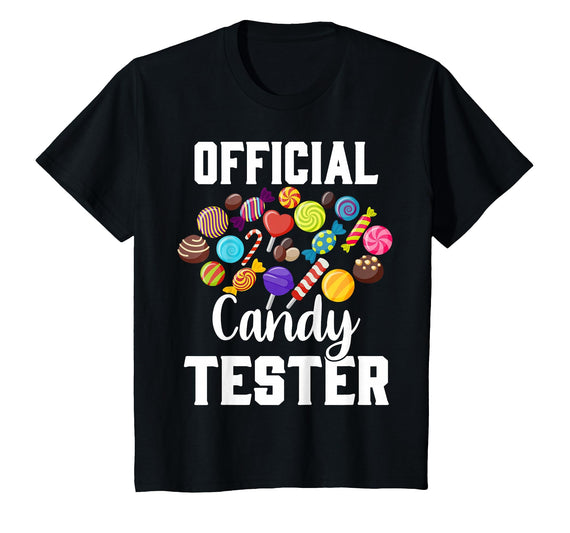 Candy Tester Sweets Lover Gifts & Apparel Official Candy Tester Halloween Costume Boys Girls Kids T-Shirt - Black