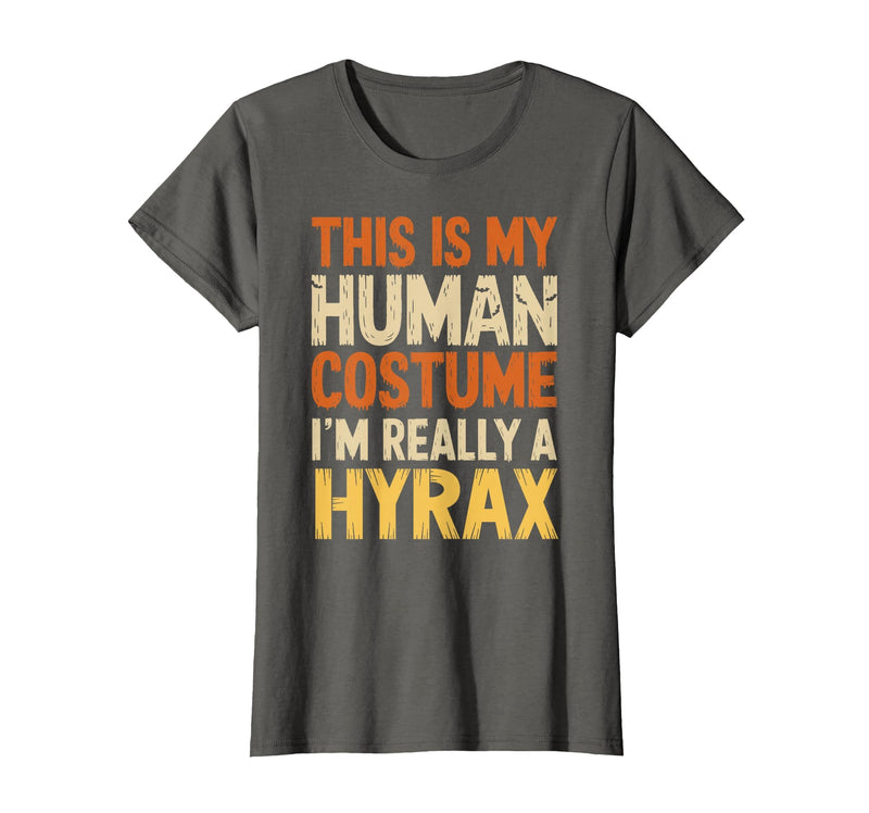 Hyrax Halloween Design This is My Human Costume I'm Really A Hyrax Halloween T-Shirt - Asphalt Grey