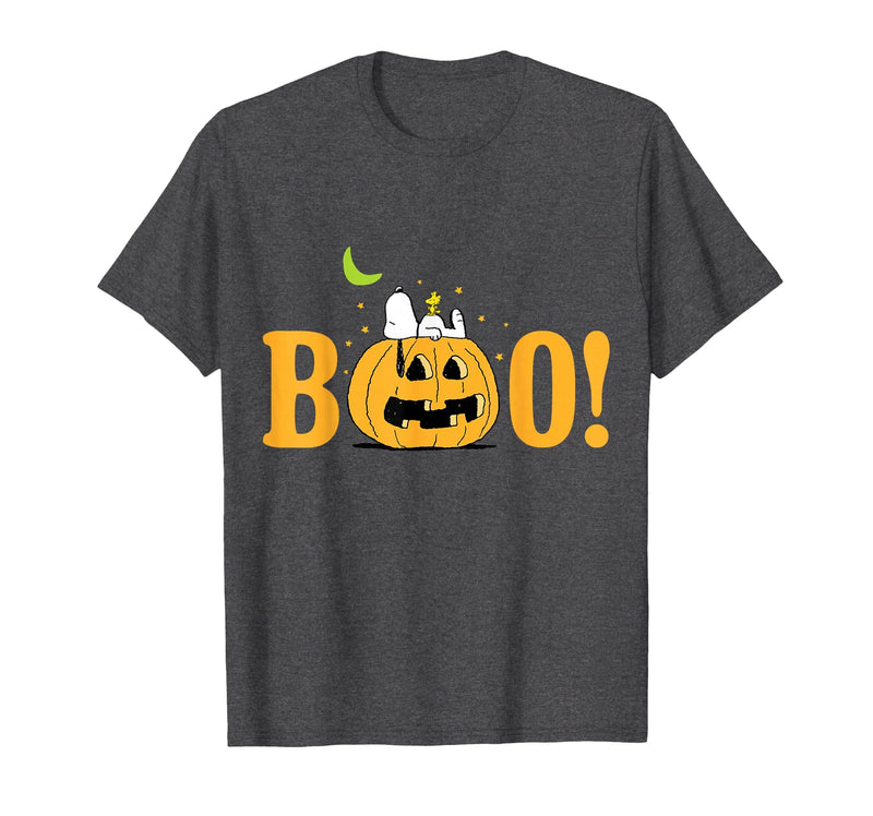 Peanuts Halloween Boo Pumpkin T-Shirt - Dark Heather Grey