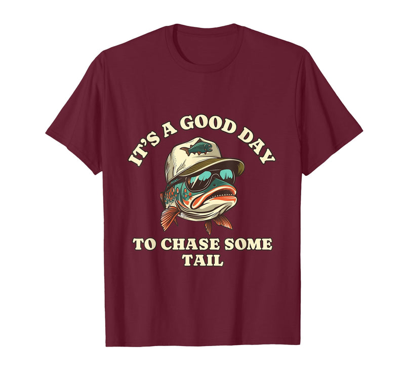 Funny Outdoor Anglers & Fisherman Designs Catch Fish and Laugh Hard with This Fishing Pun T-Shirt - Burgundy