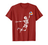 Halloween Shirts Women Men Kids Volleyball Skeleton Halloween Player Catcher Mens Boys Kids T-Shirt - Cranberry Red