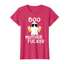 Vulgar Halloween Tee Shop Boo Motherfucker Funny Beer Drinking Ghost Adult Halloween T-Shirt - Red Heather