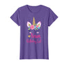 Unicorn Birthday Girl Family Shirts Unicorn Nana of The Birthday Girl Shirt Matching Party Tee T-Shirt - Purple Heather