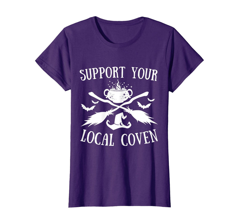 Support Your Local Coven Halloween tee Support Your Local Coven Halloween Coven Witch T-Shirt - Purple