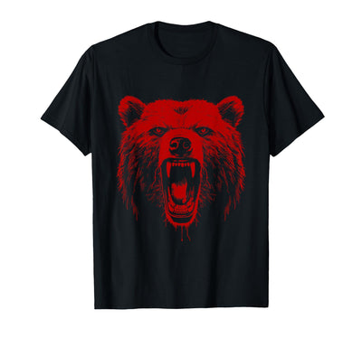 Bear Angry Grizzly Bear Hiking Camping Camper T-Shirt