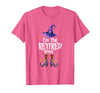 Funny Quote Horror Costume Party Family Friends I'm The Retired Witch Spooky Scary Halloween Retiree Women T-Shirt - Pink