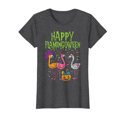 Funny Halloween Shirts For Men Women Kids Happy Flamingoween Scary Flamingos Funny Halloween Costume T-Shirt