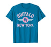 133 Apparel Buffalo NY Buffalo New York Circle NY Pink Print T-Shirt - Sapphire Blue