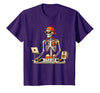 Funny Skeleton DJ Halloween Men Outfit Skeleton DJ Halloween Costume Turntable Music Funny Men Boys T-Shirt - Purple
