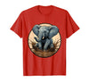 Mademark Baby Elephant Splashing in Muddy Puddle T-Shirt - Men - Red