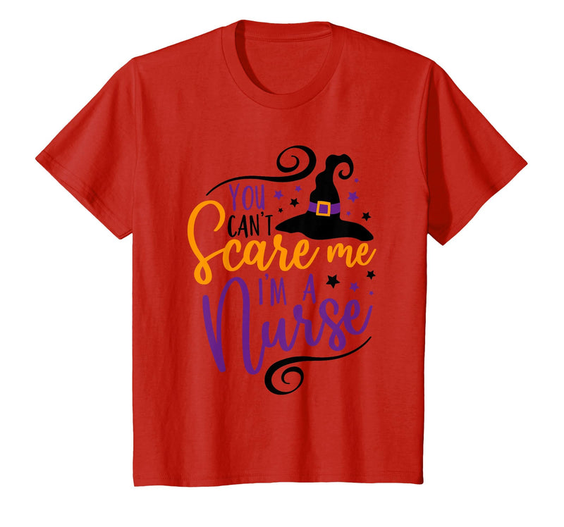 Spooky Nurse Halloween Tees You Can't Scare Me I'm a Nurse Funny Halloween Nurse T-Shirt - Red