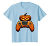 Spooky Halloween Gamers 2023 Halloween Skeleton Zombie Gaming Controllers Mummy Boys Kids T-Shirt - Baby Blue