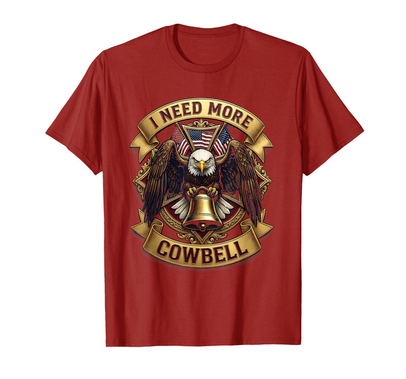 Mademark I Need More Cowbell Funny Music Design T-Shirt - Cranberry Red