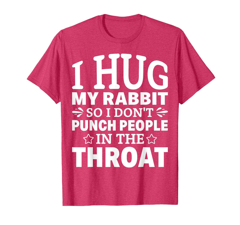 I Hug My Rabbit I Easter Bunny Design Lionhead Rabbit T-Shirt in Red Heather