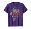 Cool Papa Fathers Day Fishing Gifts Funny Fisherman Vintage Reel Cool Papa T-Shirt - Purple