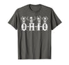 Funny O-H-I-O State Skeleton Halloween Funny O-H-I-O State Skeleton Ohio Halloween Vintage Vibe Fun T-Shirt - Asphalt Grey