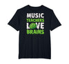 Scary Funny Halloween Party Decor and Supply Ideas Music Teachers Love Brains Funny Cute Teaching Halloween T-Shirt - Black