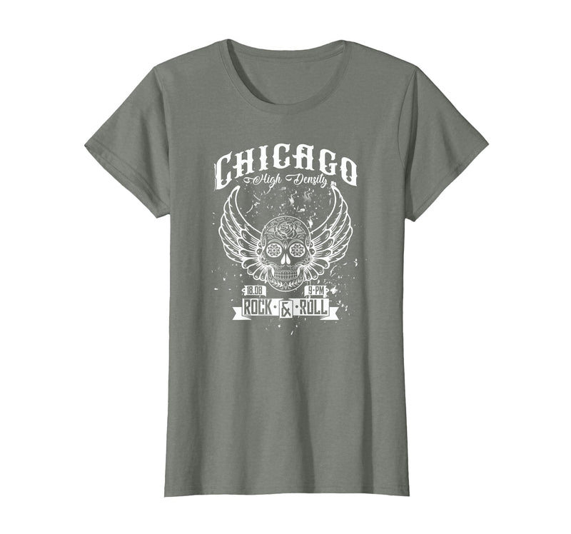 Camelot71 Chicago Classic Retro Vintage Illinois Windy Rock'n'Roll T-Shirt - Olive Heather
