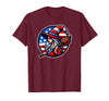 Witch American Patriotic Halloween USA T-Shirt - Burgundy