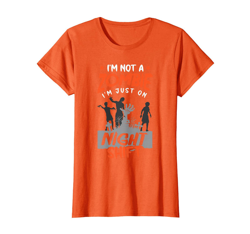 The Shift Worker - Night Shift Worker Design Night Shift Worker Halloween Funny Pun T-Shirt - Orange