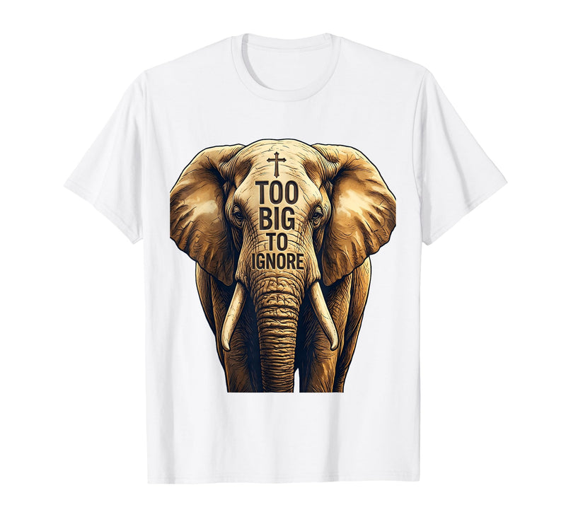 Mademark Too Big To Ignore Bold Elephant Graphic Design T-Shirt - Men - White