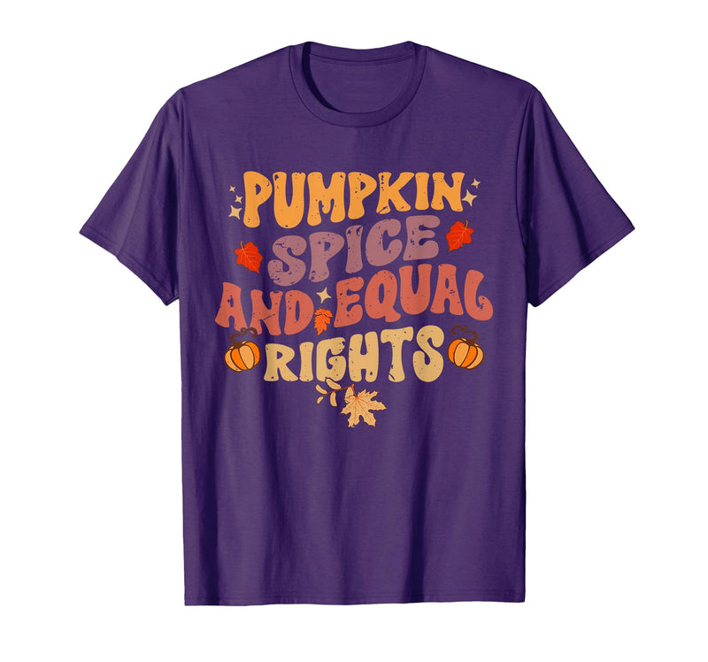 Equal Rights Outfits & Feminist Halloween Costume Pumpkin Spice and Equal Rights Feminist Halloween T-Shirt - Purple