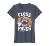 Spooky Dental Office Halloween Dental Crew Ghost Floss Your Fangs Dental Halloween Shirt Dentist Halloween T-Shirt - Heather
