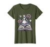 Mademark Fluent In Nonsense Alice in Wonderland Design T-Shirt - Olive Green