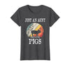 Pigs Lover Gift Co. Just an Aunt Who Loves Pigs T-Shirt - Dark Heather Grey
