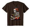 halloween skeleton shirts for teen boys men kids Halloween Skeleton Gamer Video Gaming Funny Gaming Skeleton T-Shirt - Brown