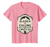 Alaska is Calling and I Must Go Mountains Bear T-Shirt - Pink