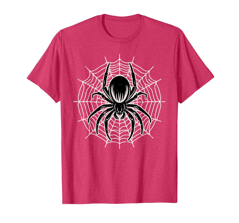 Halloween Shirts For Women Men Kids Boys Girls Halloween Spider with Web Vintage Costume Men Boys Kid Women T-Shirt - Red