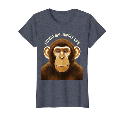 Living My Jungle Life Monkey Design T-Shirt - Women