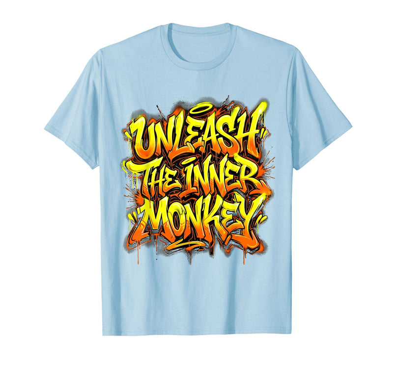 Mademark Unleash the Inner Monkey Fun Primate Design T-Shirt - Men - Baby Blue