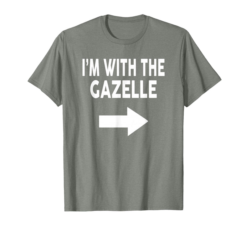ShirtZilla I'm with The Gazelle Halloween Gazelle T-Shirt - Olive Heather