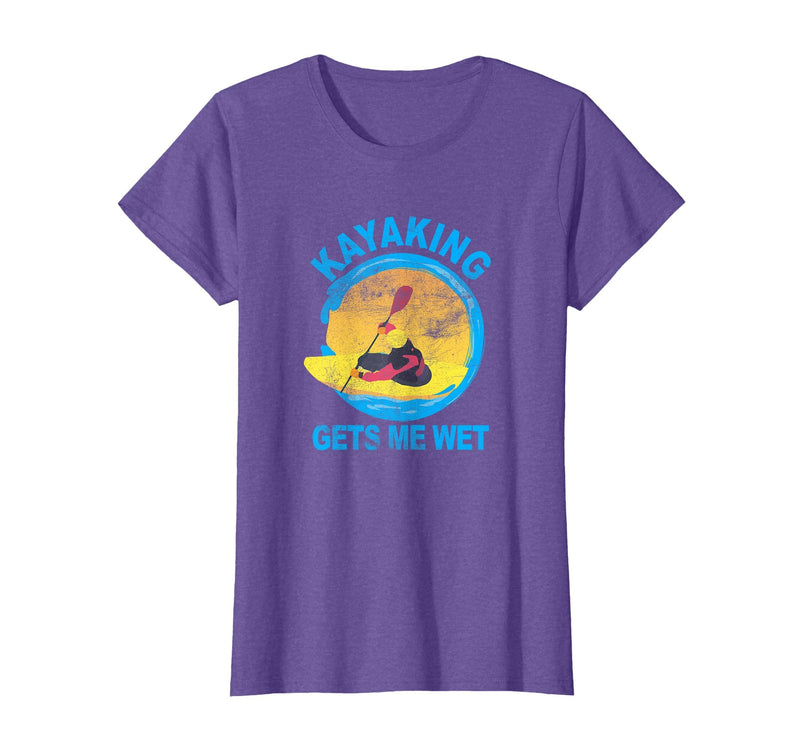 Groundhog Tees Kayaking Gets Me Wet Halloween Funny T-Shirt T-Shirt - Purple Heather