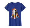 Patchwork Quilt Ghost Halloween Quilter Autumn Tee Patchwork Ghost Quilt Halloween Quilter Fall Autumn Bow Cute T-Shirt -