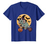 Triceratops Lover Dino Halloween Party Wear Triceratops Witch Hat Pumpkin Halloween Costume Men Women T-Shirt - Royal Blue