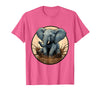 Mademark Baby Elephant Splashing in Muddy Puddle T-Shirt - Men - Pink Heather