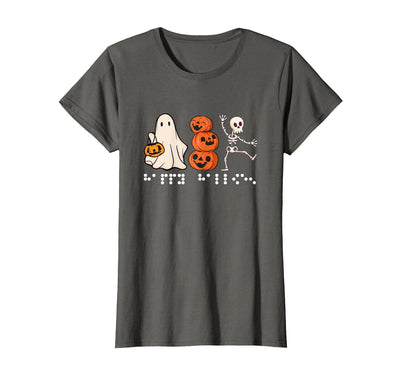 Awesome Braille Tees Simulated Braille Halloween Tee for TVI Braillist Holiday T-Shirt