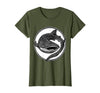 Mademark Whale Shark Swirling Tattoo Art Design T-Shirt - Olive Green